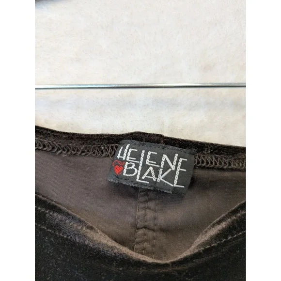 Helene Blake Women's Y2K Dark Brown Velvet Maxi Dress 90s Spaghetti Strap - Picture 5 of 8